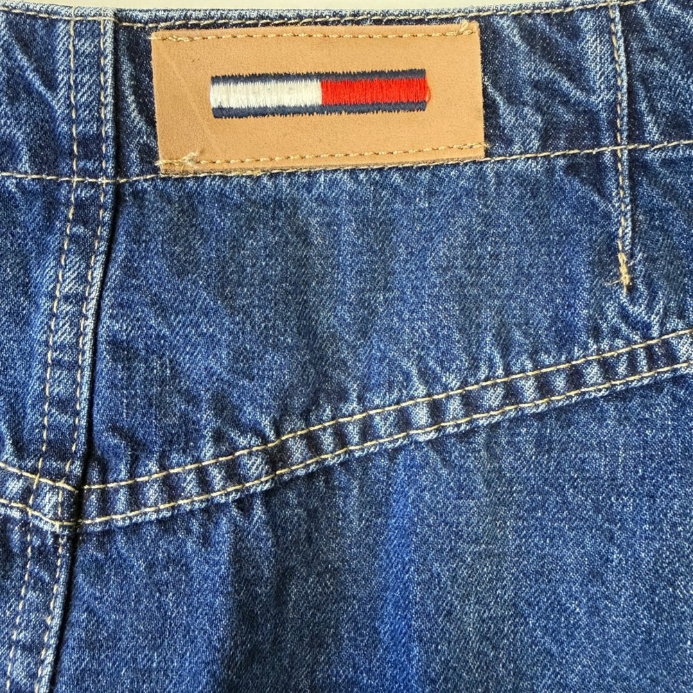 Vintage Tommy Hilfiger Jeans Y2K Cowgirl Denim Maxi Skirt Patch Pocket Size 14 - Picture 8 of 14